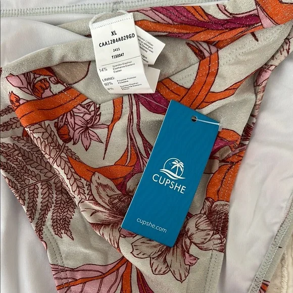 NWT Cupshe Tropical Print Bikini Set - Picture 6 of 8